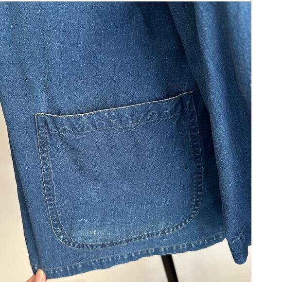 Vintage Shanghai Blue Workers Jacket size US 8-10 Cotton Pockets L’anticher - Picture 5 of 9